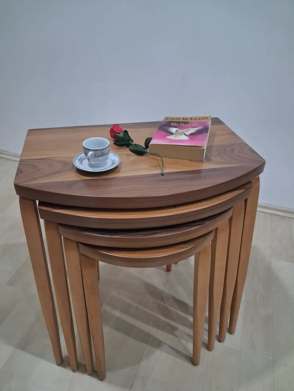 Zigon ILGZ 12454 D Model sehpa Ahşap Kayın Ayak 12454 Parlak Cevi