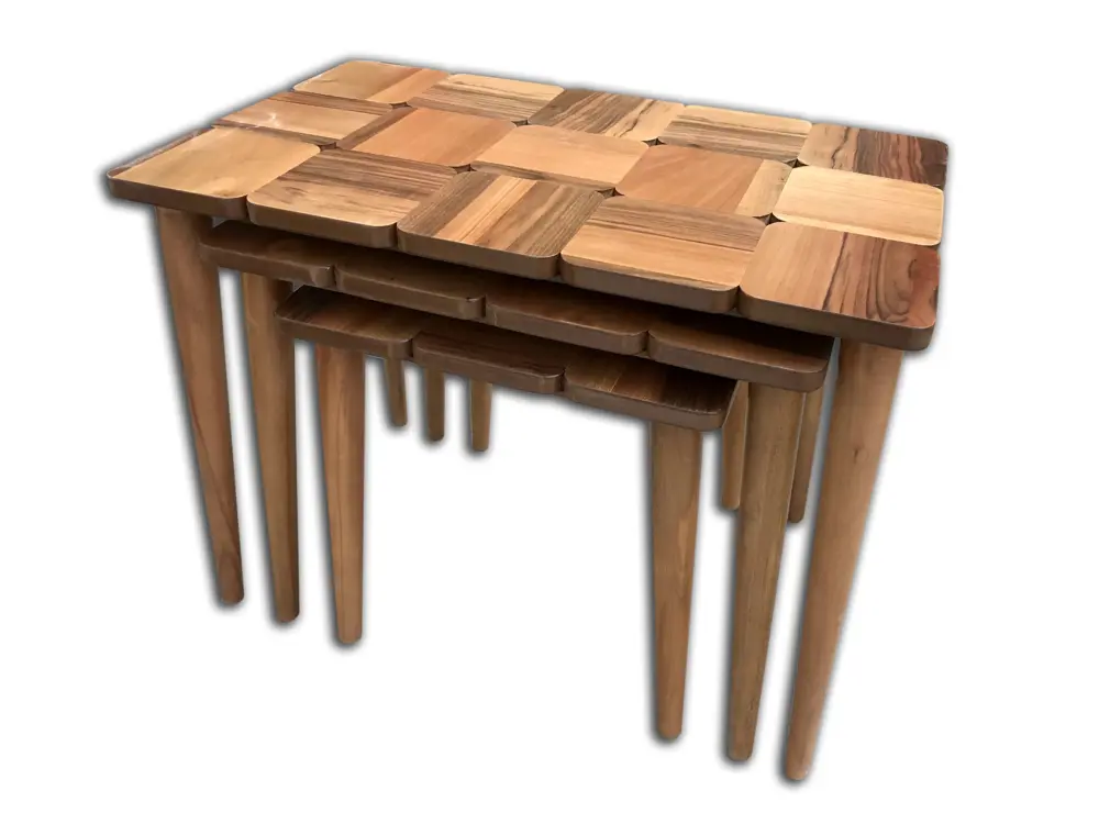 Zigon ILGZ 12486 KARELİ Tabla Kayın Retro Ayak Açık Ceviz Natüre 