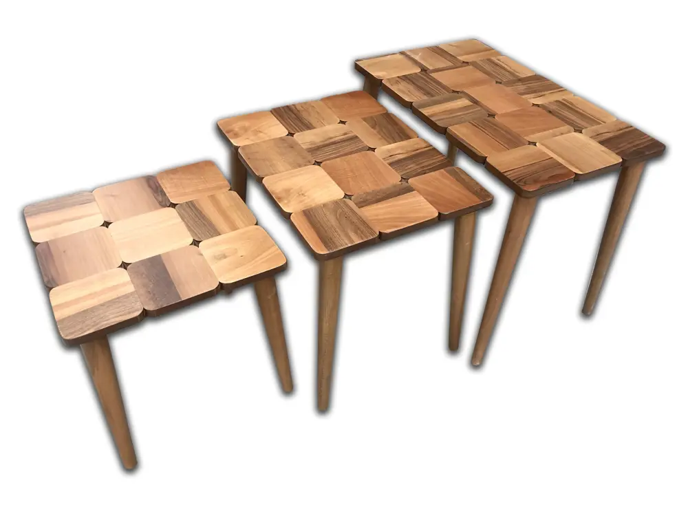 Zigon ILGZ 12486 KARELİ Tabla Kayın Retro Ayak Açık Ceviz Natüre 