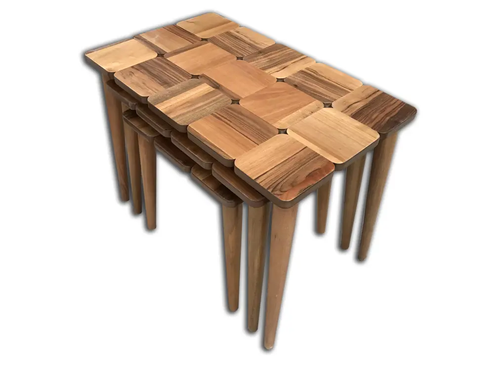 Zigon ILGZ 12486 KARELİ Tabla Kayın Retro Ayak Açık Ceviz Natüre 