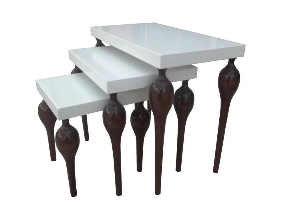 Zigon ILGZ-13673 Tombul Model sehpa Kayın ayak kaplama Parlak bey