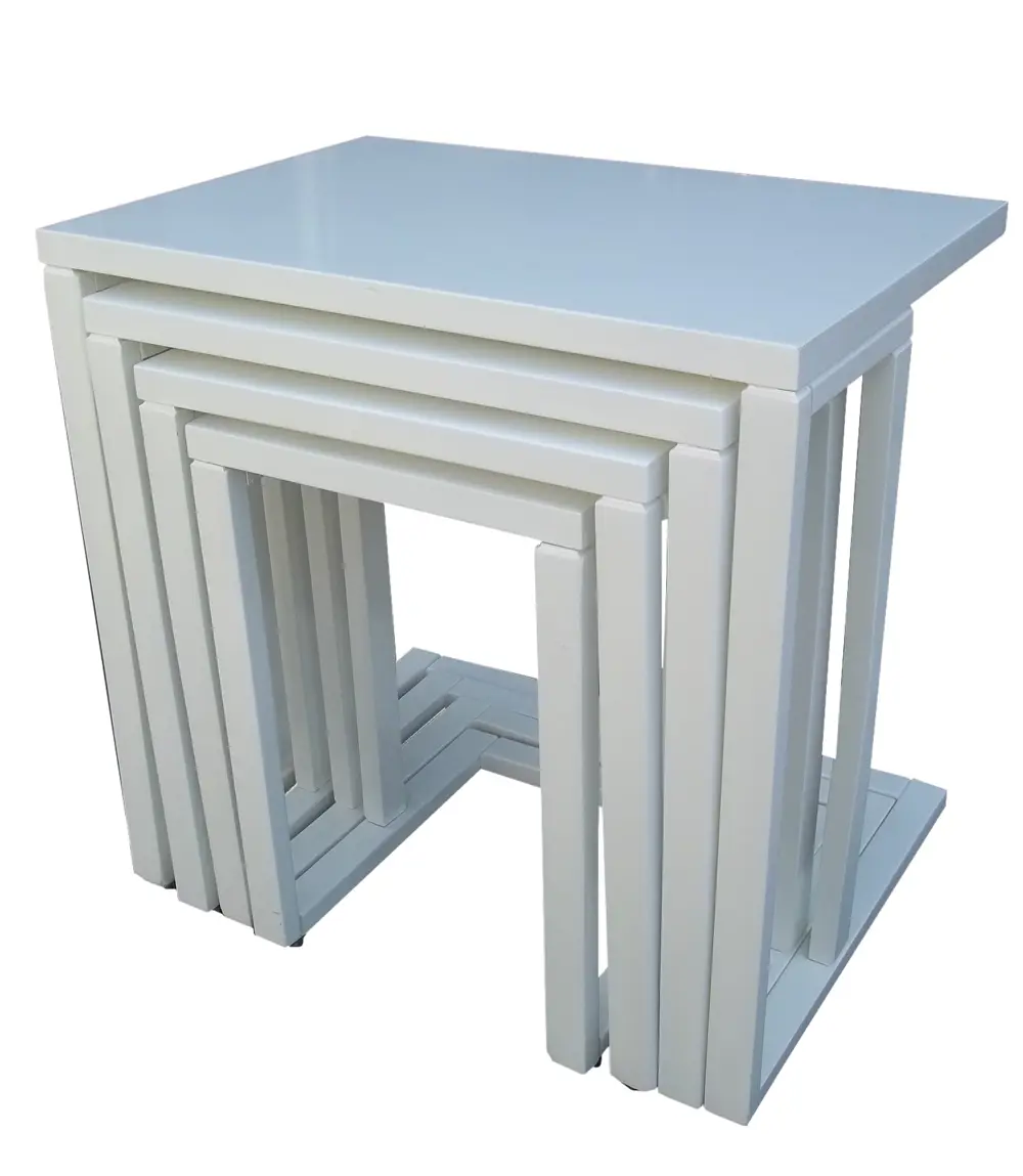 Zigon ILGZ 13676 C Sehpa Parlak Lake Krem Renk Ahşap kayın tekerl