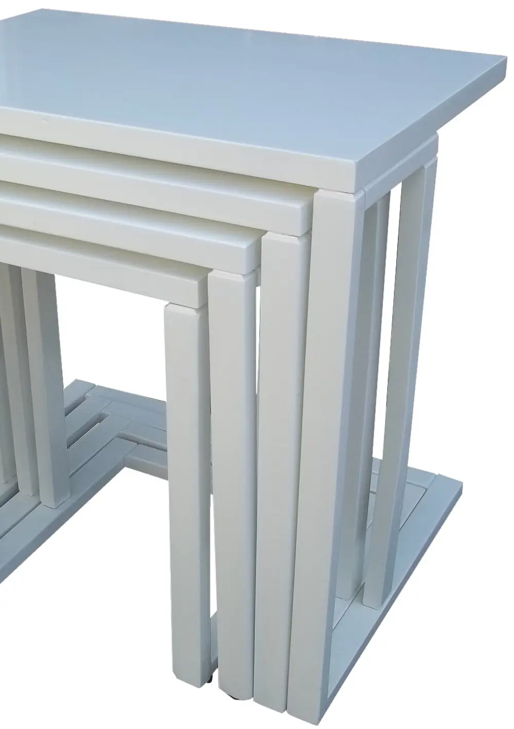 Zigon ILGZ 13676 C Sehpa Parlak Lake Krem Renk Ahşap kayın tekerl