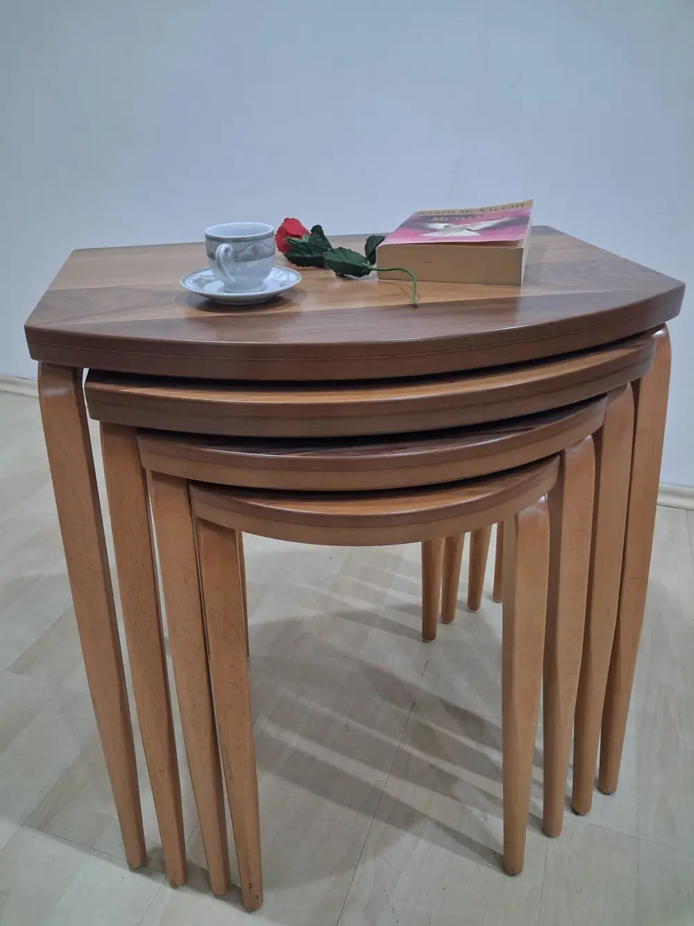 Zigon ILGZ 13822 D Model klasik sehpa Ahşap Kayın Retro Ayak Kapl