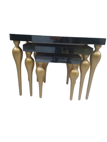 Zigon ILGZ 13874 Tombul ayak Model Kayın MDF tabla Parlak gold Fü