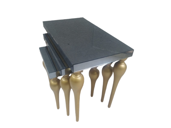 Zigon ILGZ 13874 Tombul ayak Model Kayın MDF tabla Parlak gold Fü