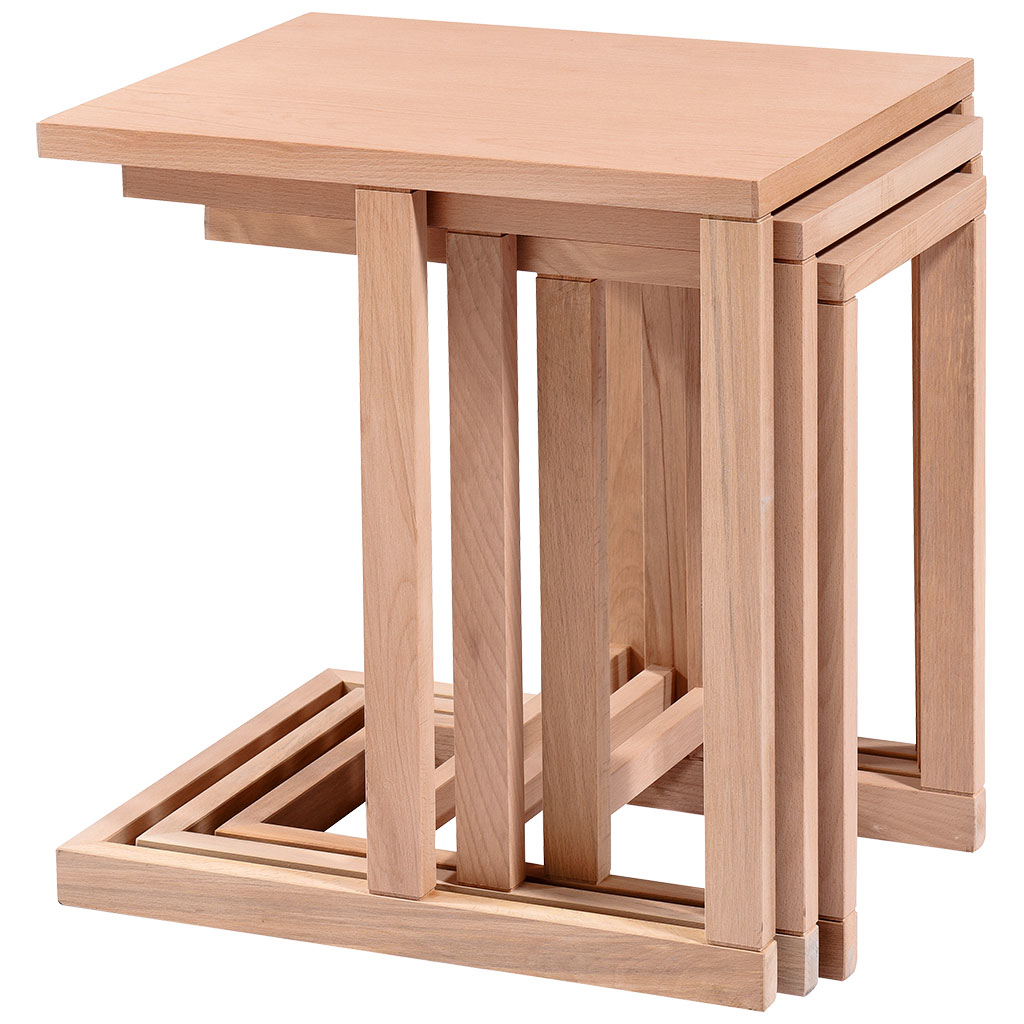 Zigon ILGZ 16815 C Model Sehpa HAM Kayın Tekerlek Ayak Kaplama 3 