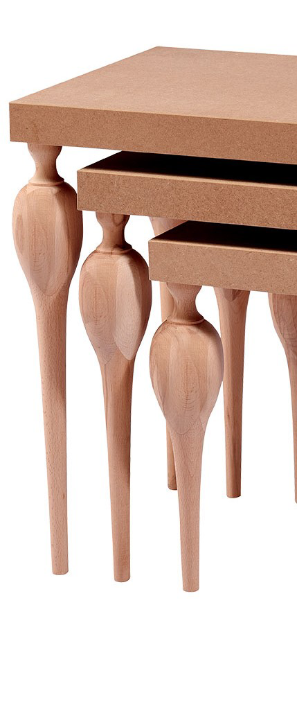 Zigon ILGZ 17571 Kayın TOMBUL ayak Model Sehpa HAM KAYIN Kutu sev