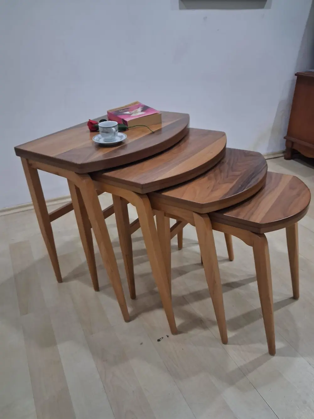 Zigon ILGZ 18029 D sehpa Model Ahşap Kayın Retro ayak Kaplama Par