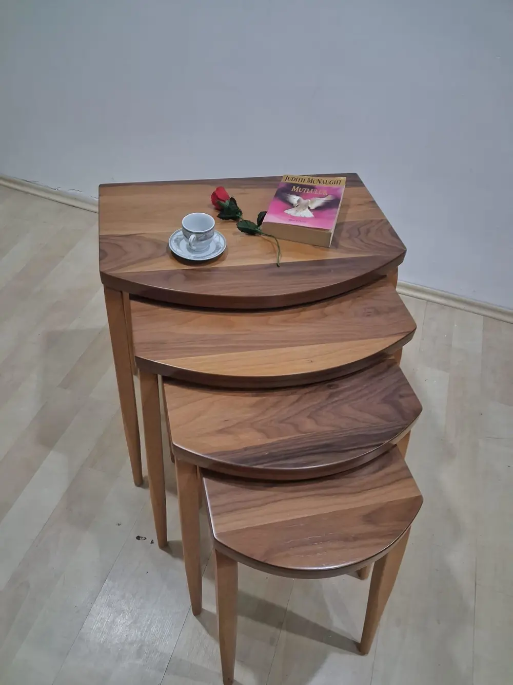 Zigon ILGZ 18029 D sehpa Model Ahşap Kayın Retro ayak Kaplama Par