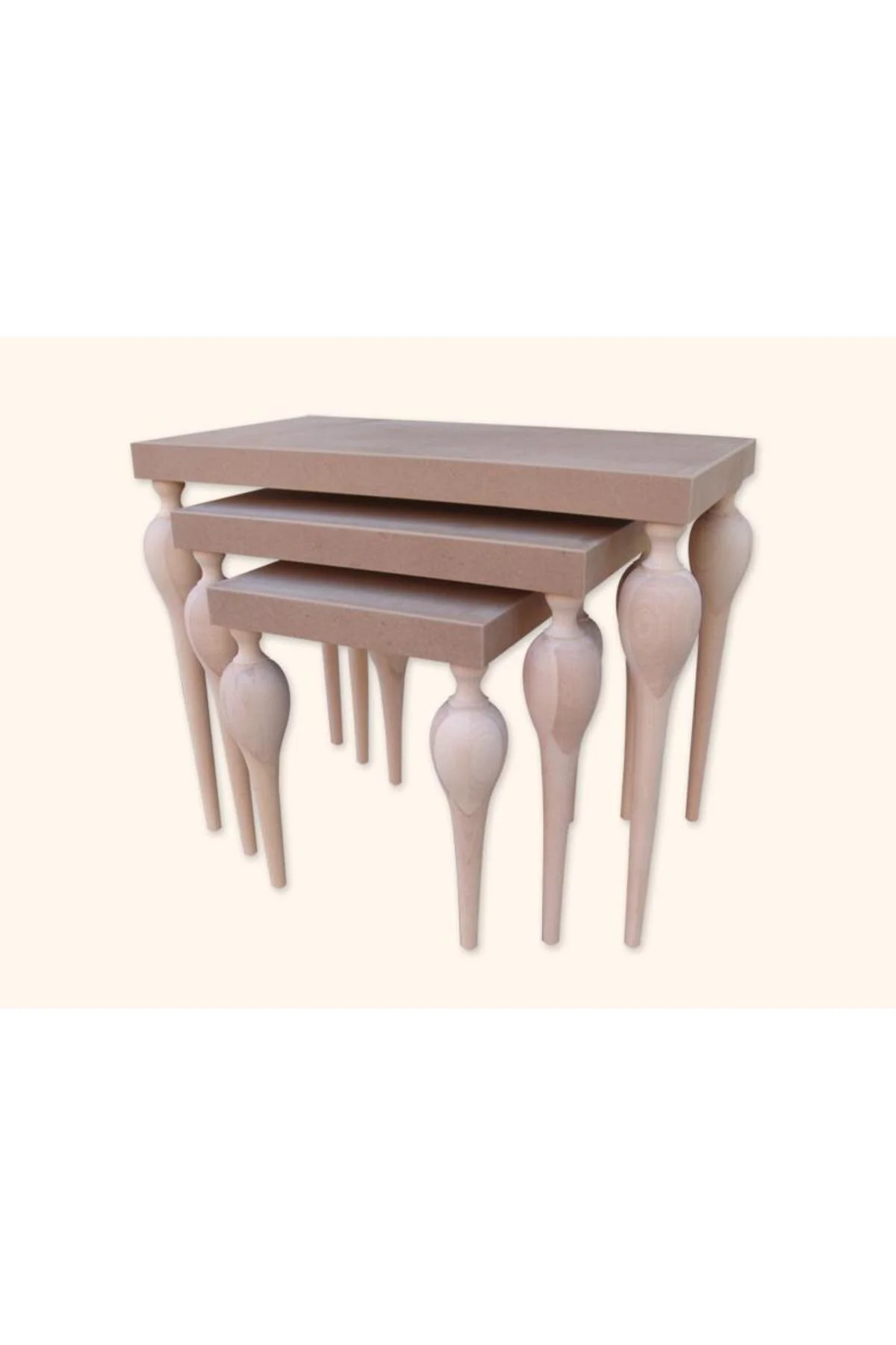 Zigon ILGZ 18086 TOMBUL Model Kayın Klasik Balon Ayak Model MDF tabla HAM El yapı - Görsel 2