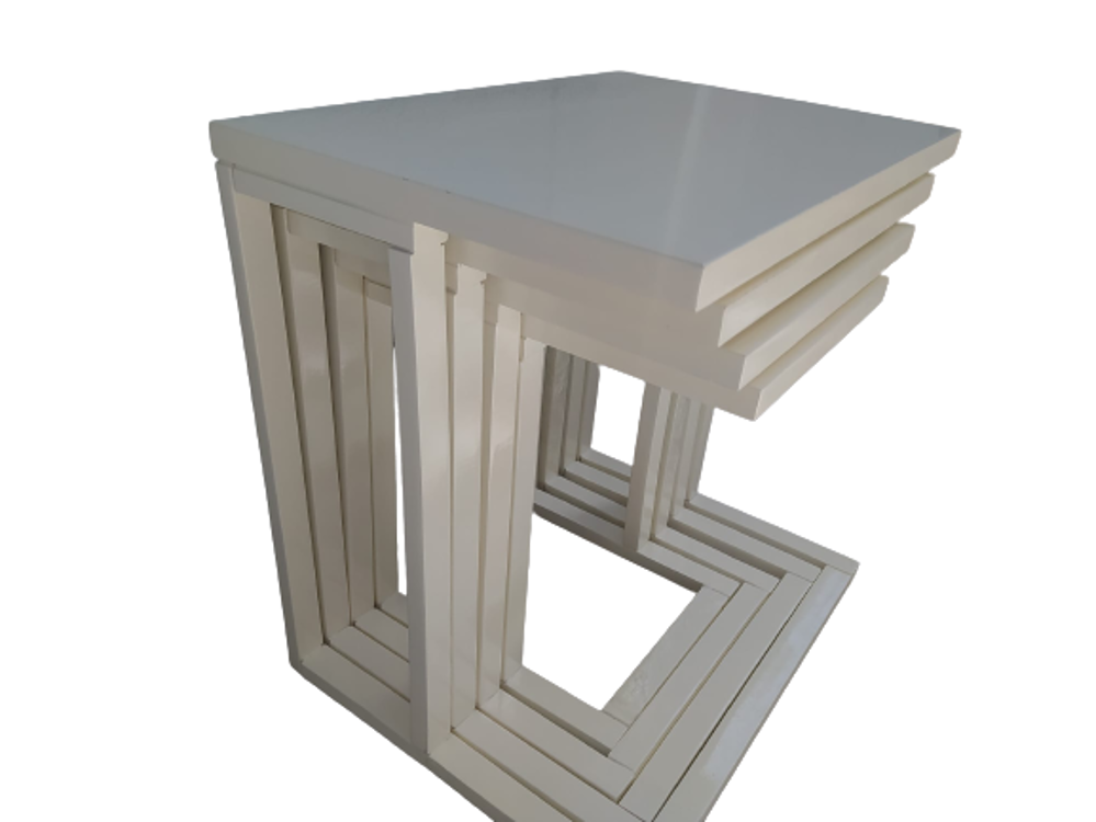 Zigon ILGZ 18478 Sehpa C Model Klasik 4lü Lake Krem kayın ayak te