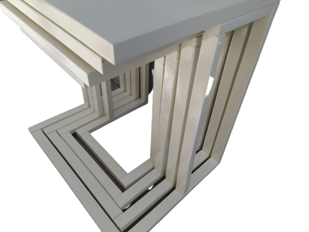 Zigon ILGZ 18478 Sehpa C Model Klasik 4lü Lake Krem kayın ayak te