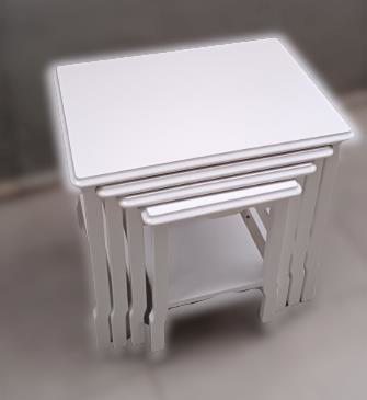 Zigon ILGZ 90014 Sehpa Kayın Ahşap Klasik Model Parlak Beyaz Lake