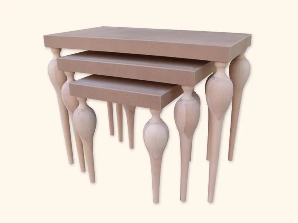 Zigon ILGZ13675 Tombul Model sehpa Kayın Torna ayak ve kaplam HAM