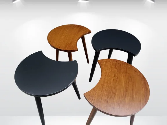 Zigon-Orta 19613 Sehpa Takım HİLAL Model Parlak Antrasit Ceviz Kayın RETRO Ayak Fiyatı, Yorumları ve Özellikleri