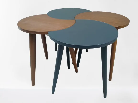 Zigon-Orta 19613 Sehpa Takım HİLAL Model Parlak Antrasit Ceviz Kayın RETRO Ayak Fiyatı, Yorumları ve Özellikleri