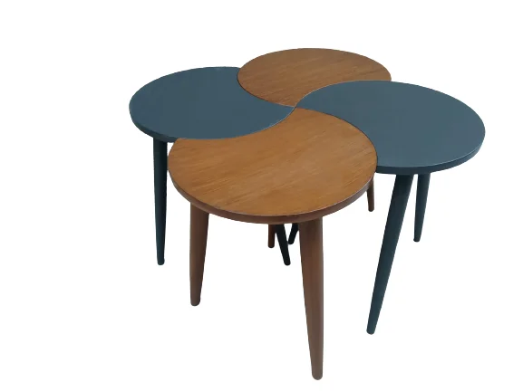 Zigon-Orta 19613 Sehpa Takım HİLAL Model Parlak Antrasit Ceviz Kayın RETRO Ayak Fiyatı, Yorumları ve Özellikleri