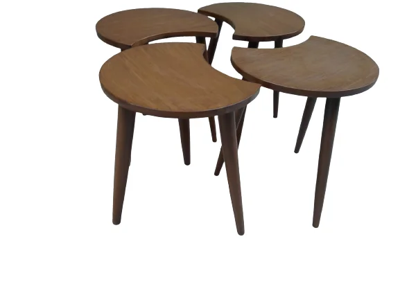 Zigon-Orta 19618 Sehpa Takım HİLAL Model Parlak Ceviz Kayın RETRO Ayak El Yapım Fiyatı, Yorumları ve Özellikleri