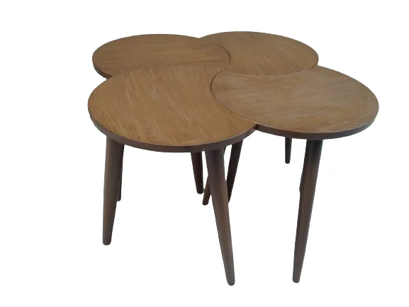 Zigon-Orta 19618 Sehpa Takım HİLAL Model Parlak Ceviz Kayın RETRO Ayak El Yapım Fiyatı, Yorumları ve Özellikleri
