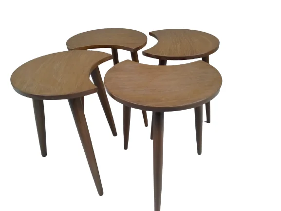 Zigon-Orta 19618 Sehpa Takım HİLAL Model Parlak Ceviz Kayın RETRO Ayak El Yapım Fiyatı, Yorumları ve Özellikleri