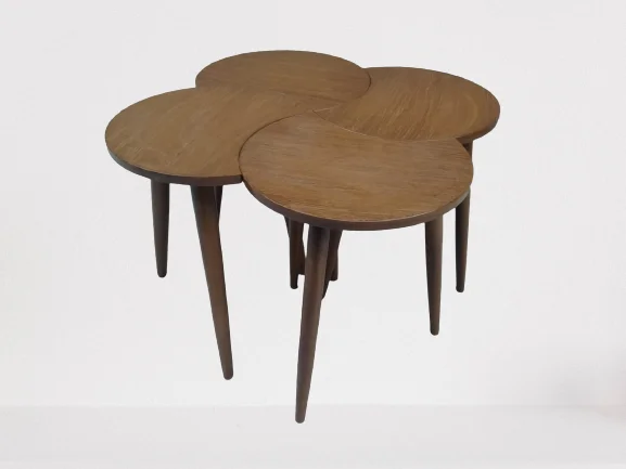 Zigon-Orta 19618 Sehpa Takım HİLAL Model Parlak Ceviz Kayın RETRO Ayak El Yapım Fiyatı, Yorumları ve Özellikleri