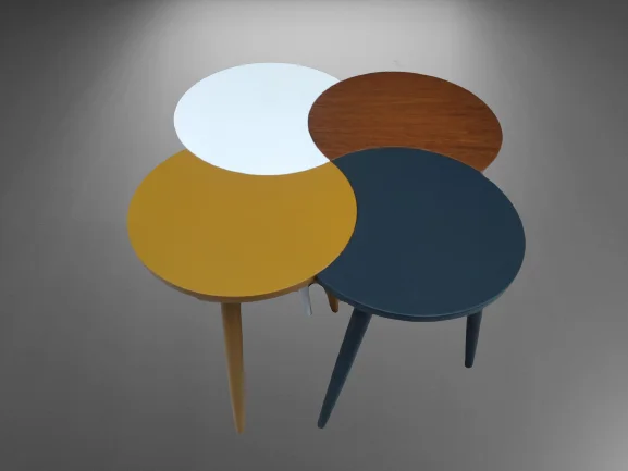 Zigon-Orta 19619 ST Sehpa Takım HİLAL Model Parlak Çok Renkli Kayın RETRO Ayak Zigon-Orta 19619 ST Sehpa Takım HİLAL Model Parlak Çok Renkli Kayın RETRO Ayak