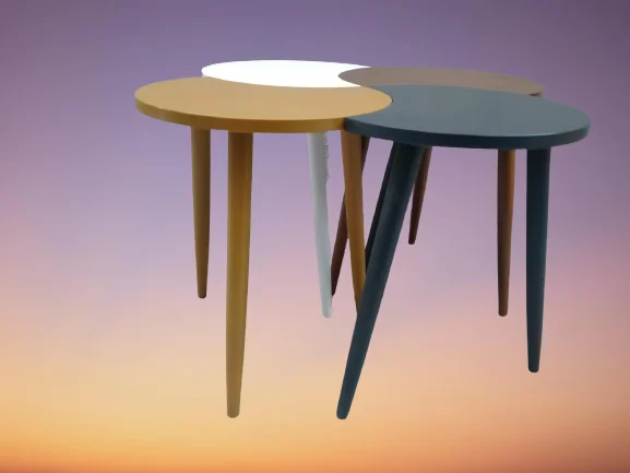 Zigon-Orta 19619 ST Sehpa Takım HİLAL Model Parlak Çok Renkli Kayın RETRO Ayak Zigon-Orta 19619 ST Sehpa Takım HİLAL Model Parlak Çok Renkli Kayın RETRO Ayak