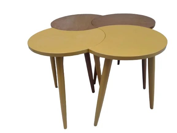Zigon-Orta 19621 Sehpa Takım HİLAL Model Parlak Hardal Ceviz Kayın RETRO Ayak Fiyatı, Yorumları ve Özellikleri