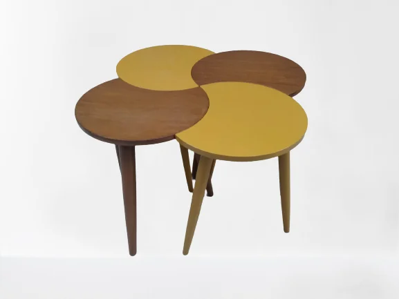 Zigon-Orta 19621 Sehpa Takım HİLAL Model Parlak Hardal Ceviz Kayın RETRO Ayak Fiyatı, Yorumları ve Özellikleri