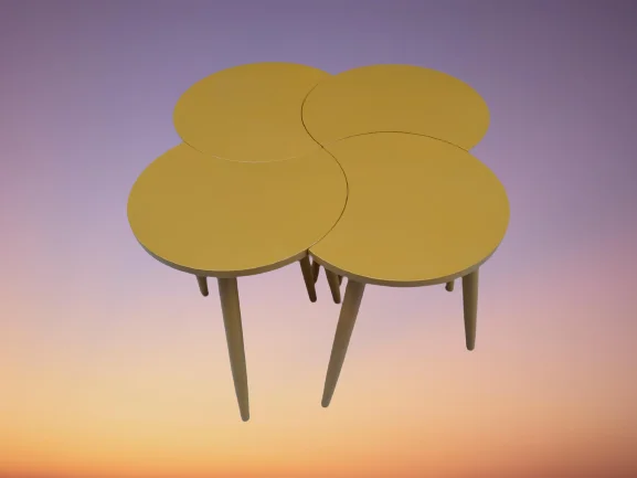 Zigon-Orta 19622 Sehpa Takım HİLAL Model Parlak Hardal Kayın RETRO Ayak El yapım Zigon-Orta 19622 Sehpa Takım HİLAL Model Parlak Hardal Kayın RETRO Ayak El yapım