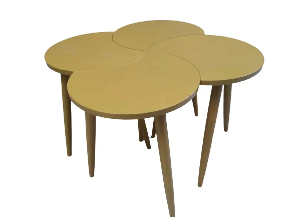 Zigon-Orta 19622 Sehpa Takım HİLAL Model Parlak Hardal Kayın RETRO Ayak El yapım Zigon-Orta 19622 Sehpa Takım HİLAL Model Parlak Hardal Kayın RETRO Ayak El yapım