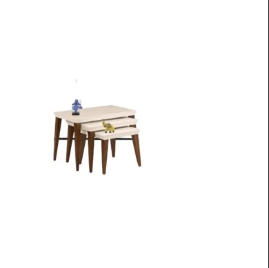 Zigon OSM 11768 PİRAMİT Model sehpa Parlak Ceviz Krem Kayın RETRO