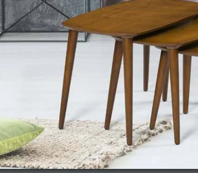 Zigon OSM 11777 Oval Model Sehpa Ceviz Nature renk Kayın İnce tor