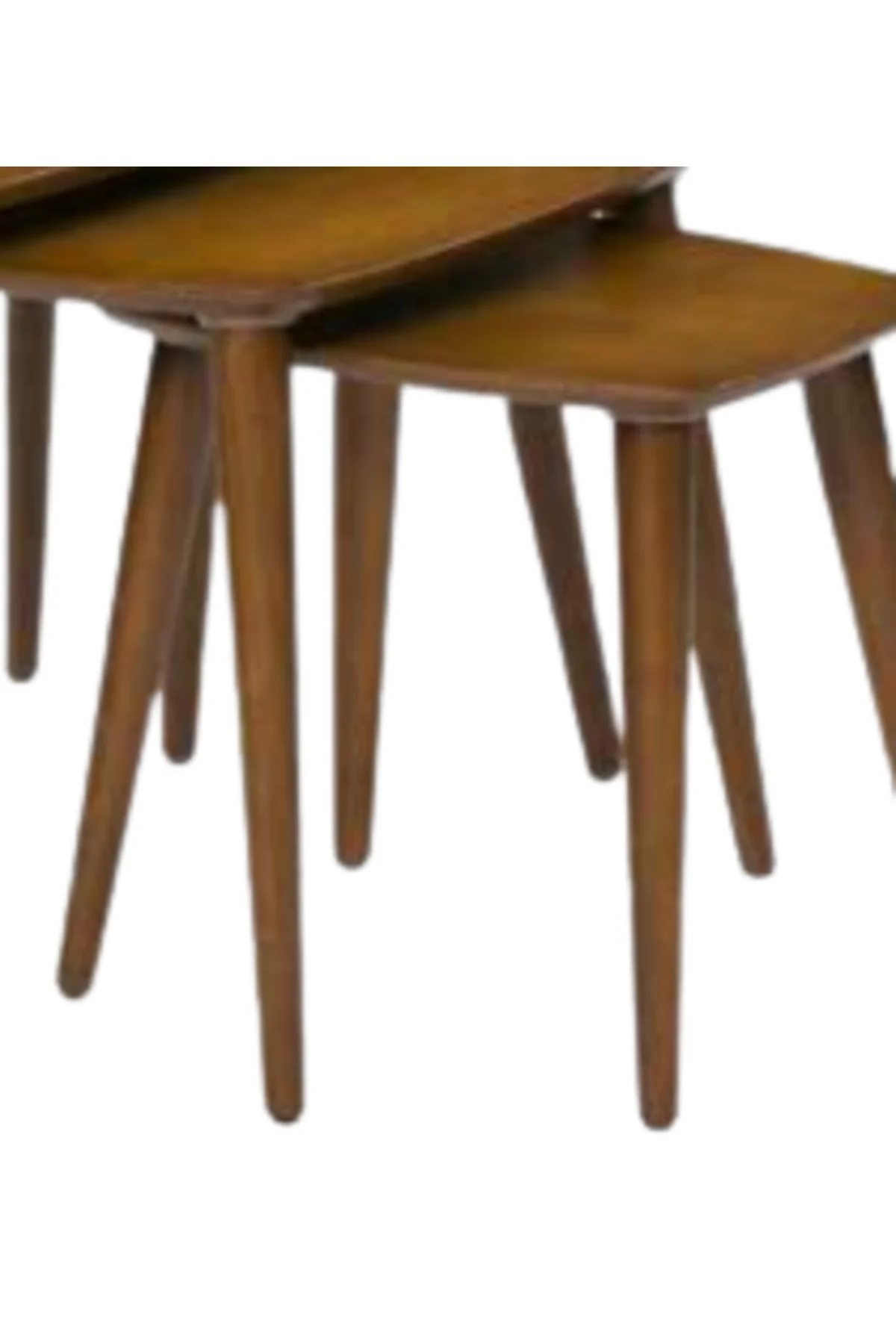 Zigon OSM 11777 Oval Model Sehpa Ceviz Nature renk Kayın İnce torna Retro ayak - Görsel 7
