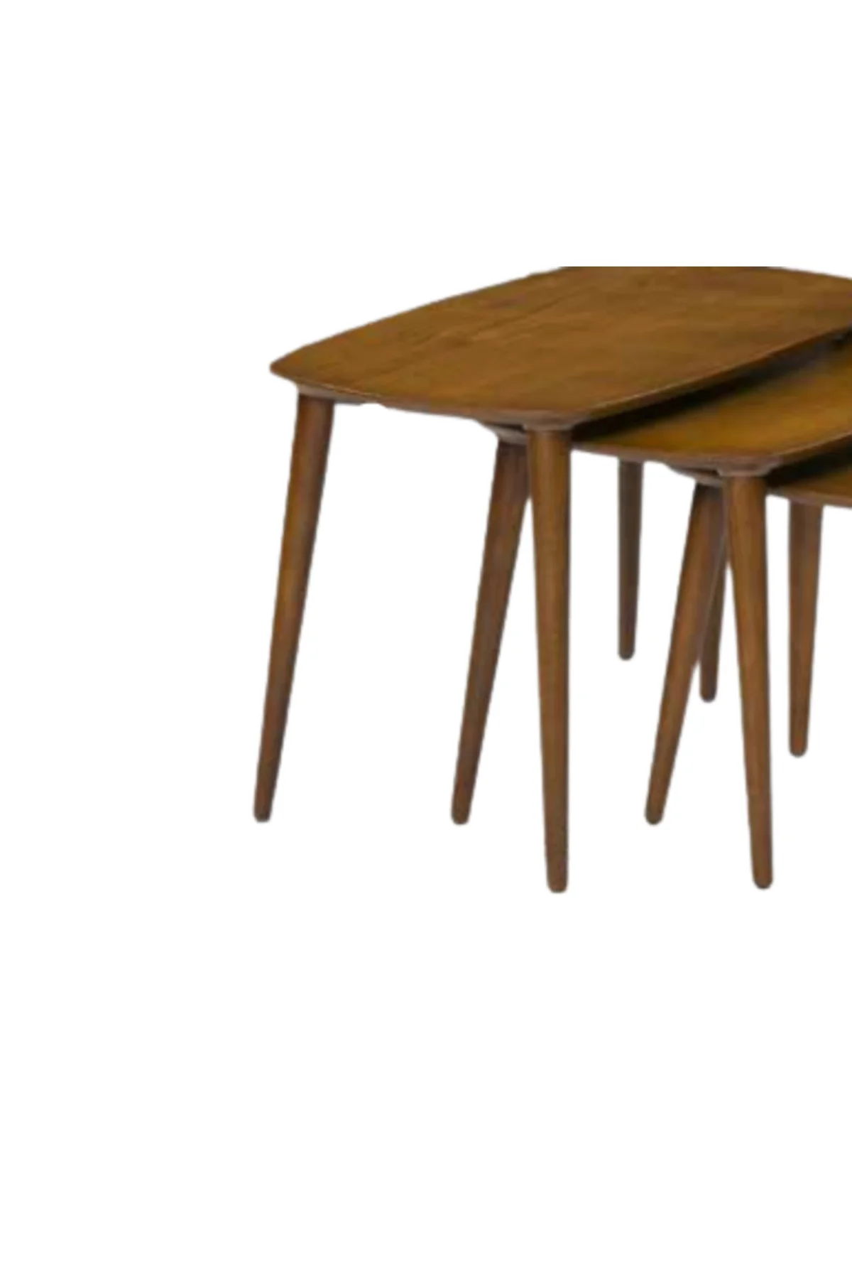 Zigon OSM 11777 Oval Model Sehpa Ceviz Nature renk Kayın İnce torna Retro ayak - Görsel 5