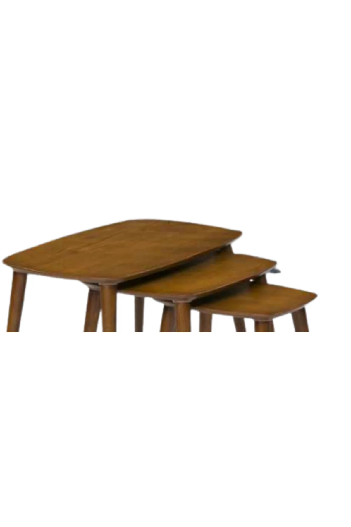 Zigon OSM 11777 Oval Model Sehpa Ceviz Nature renk Kayın İnce torna Retro ayak - Görsel 6