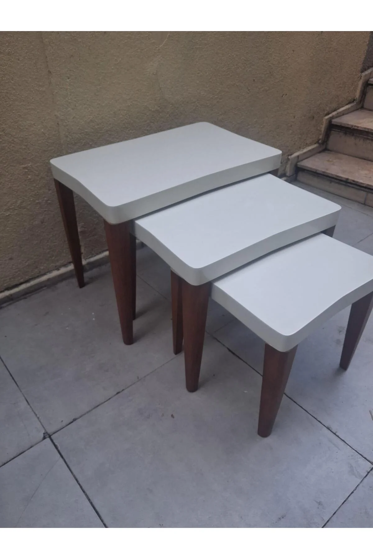 Zigon OSM 11801 KELEBEK MODEL Parlk Ceviz Krem Renk Boya Kayın RETRO ayak El Yapı - Görsel 7