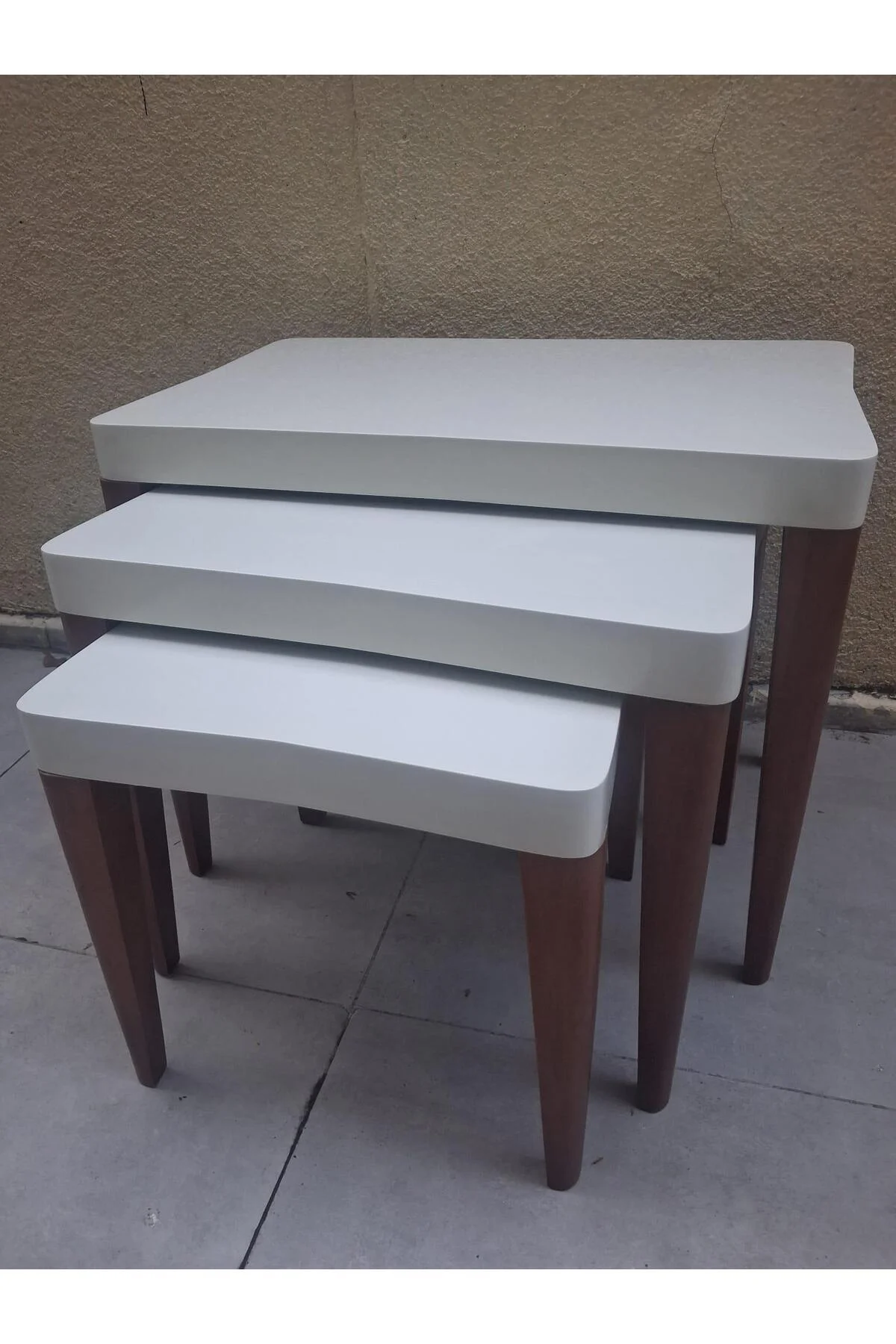 Zigon OSM 11801 KELEBEK MODEL Parlk Ceviz Krem Renk Boya Kayın RETRO ayak El Yapı - Görsel 3