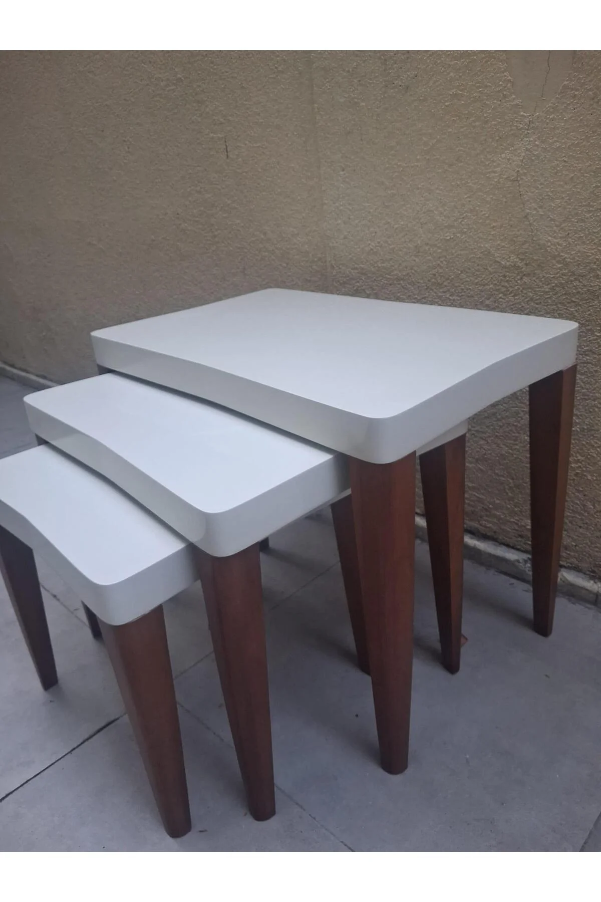 Zigon OSM 11801 KELEBEK MODEL Parlk Ceviz Krem Renk Boya Kayın RETRO ayak El Yapı - Görsel 4