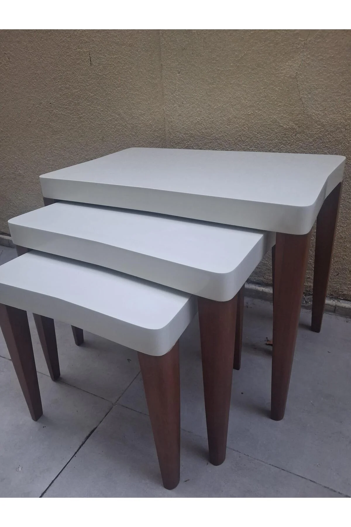 Zigon OSM 11801 KELEBEK MODEL Parlk Ceviz Krem Renk Boya Kayın RETRO ayak El Yapı - Görsel 6