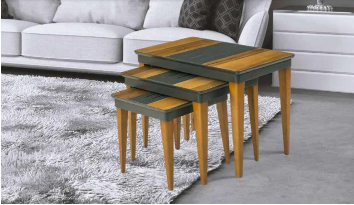 Zigon OSM 11810 Kasalı MODEL Sehpa Parlak Ceviz Gri Kayın retro a