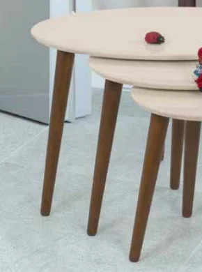 Zigon OSM 11822 Model Kayın Torna RETRO ayak Parlak Krem ceviz  L