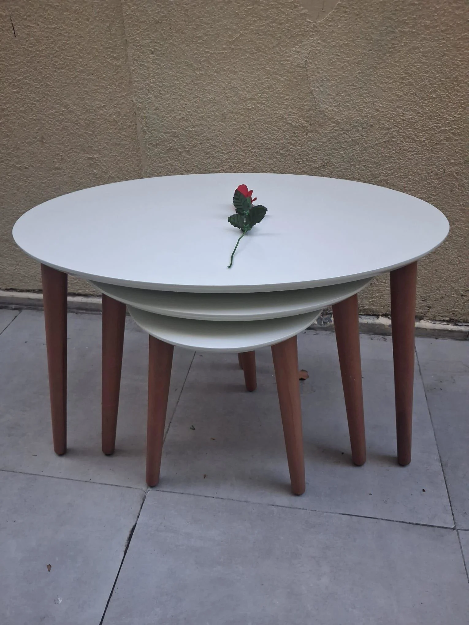 Zigon OSM 11822 Model Kayın Torna RETRO ayak Parlak Krem ceviz  L