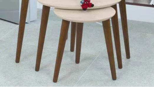 Zigon OSM 11822 Model Kayın Torna RETRO ayak Parlak Krem ceviz  L
