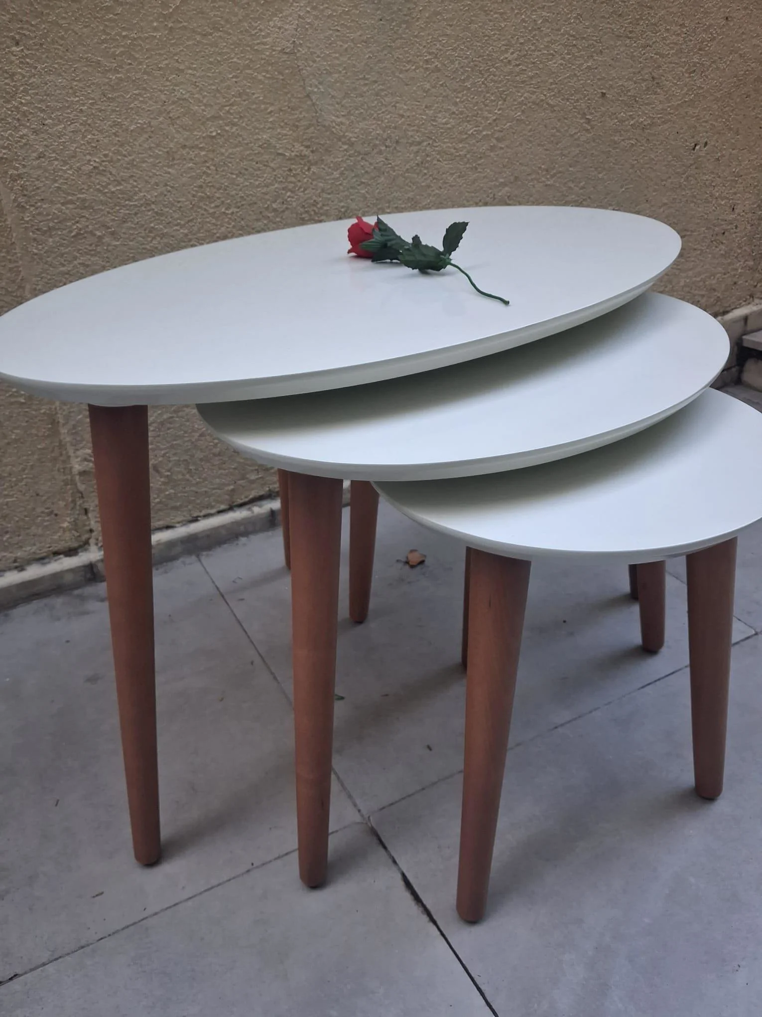 Zigon OSM 11822 Model Kayın Torna RETRO ayak Parlak Krem ceviz  L
