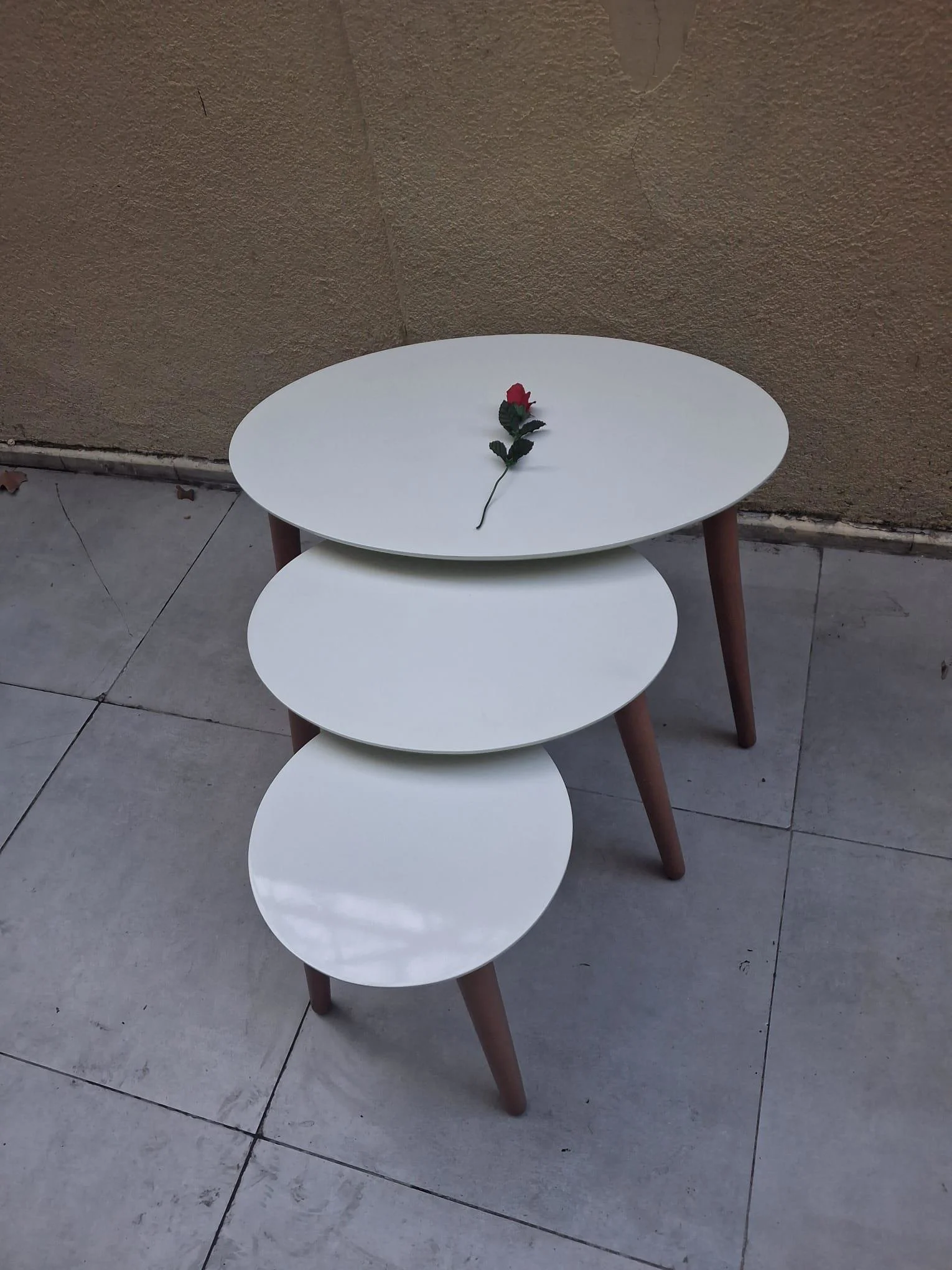 Zigon OSM 11822 Model Kayın Torna RETRO ayak Parlak Krem ceviz  L