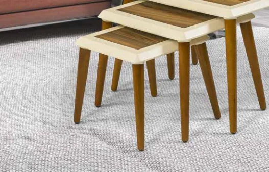 Zigon OSM 11829 Çerçeve Model Sehpa Parlak Ceviz Krem Ahşap Kayın
