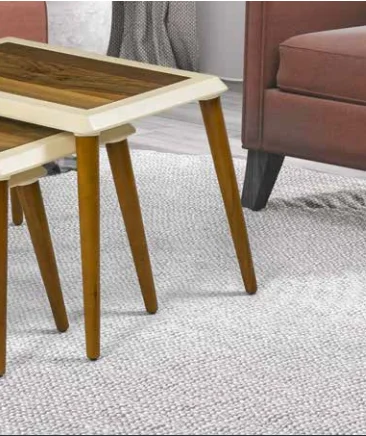 Zigon OSM 11829 Çerçeve Model Sehpa Parlak Ceviz Krem Ahşap Kayın