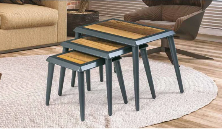 Zigon OSM 13277 ÇERÇEVE Model Klasik Sehpa Parlak Ceviz Gri Ahşap